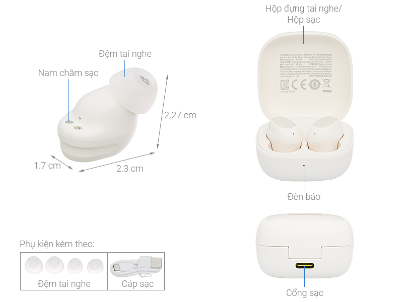 Tai nghe Bluetooth True Wireless Baseus Bass BD1
