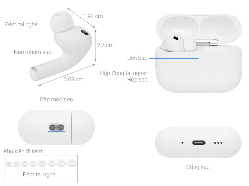 Tai nghe Bluetooth Apple AirPods Pro 3 Trắng MFHP4