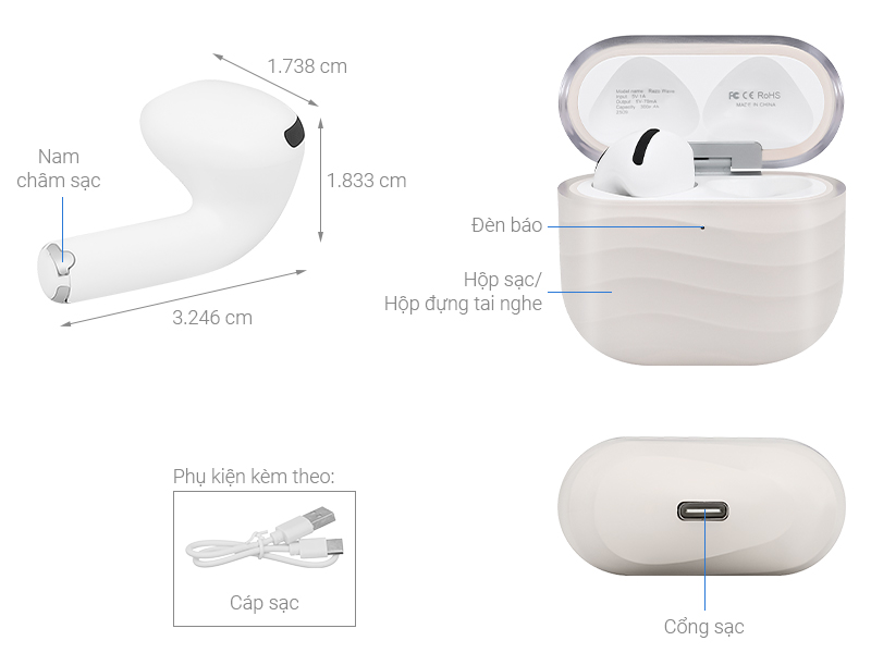 Tai nghe Bluetooth True Wireless Rezo Wave