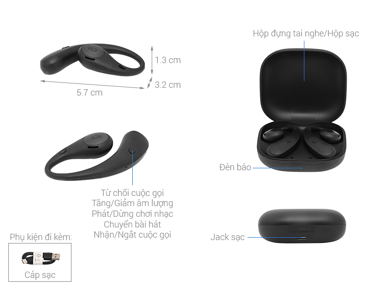 Tai nghe Bluetooth Open-Ear TWS Baseus Eli Sport 2