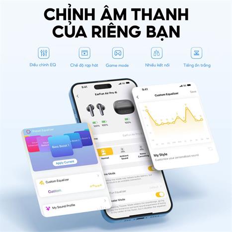 Tai nghe Bluetooth True Wireless Earfun Air Pro 4i - Đen Màu Đen