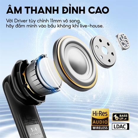 Tai nghe Bluetooth True Wireless Earfun Air Pro 4i - Đen Màu Đen