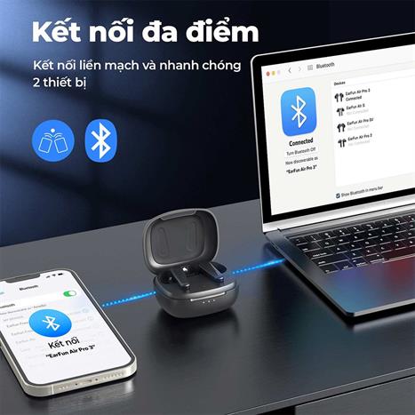 Tai nghe Bluetooth True Wireless Earfun Air Pro 3 - Đen Màu Đen