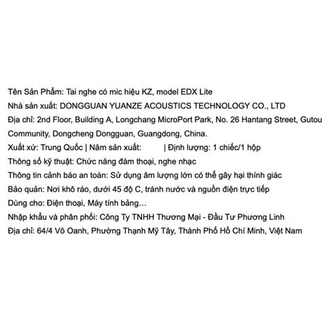 Tai nghe Có dây KZ EDX Lite Màu Trắng