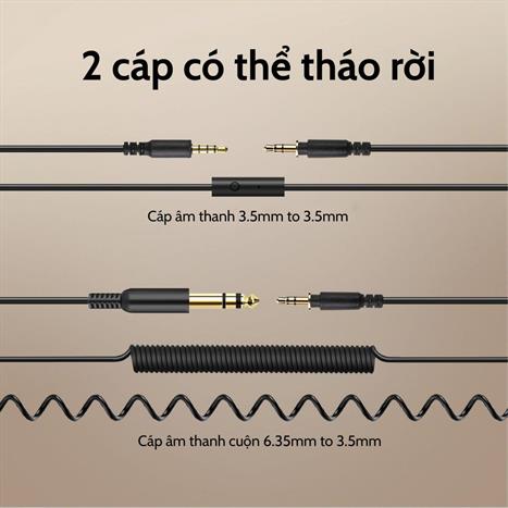 Tai nghe Bluetooth Chụp Tai OneOdio A70 - Đen Màu Đen