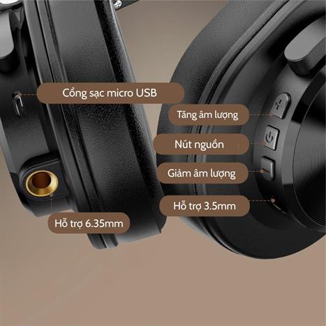 Tai nghe Bluetooth Chụp Tai OneOdio A70 - Đen Màu Đen
