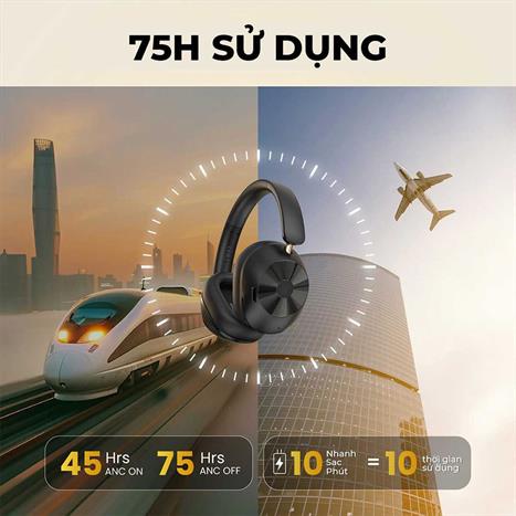 Tai nghe Bluetooth Chụp Tai OneOdio A5 - Đen Màu Đen