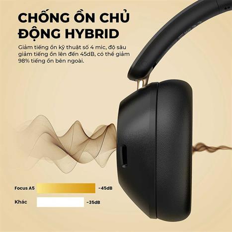 Tai nghe Bluetooth Chụp Tai OneOdio A5 - Đen Màu Đen