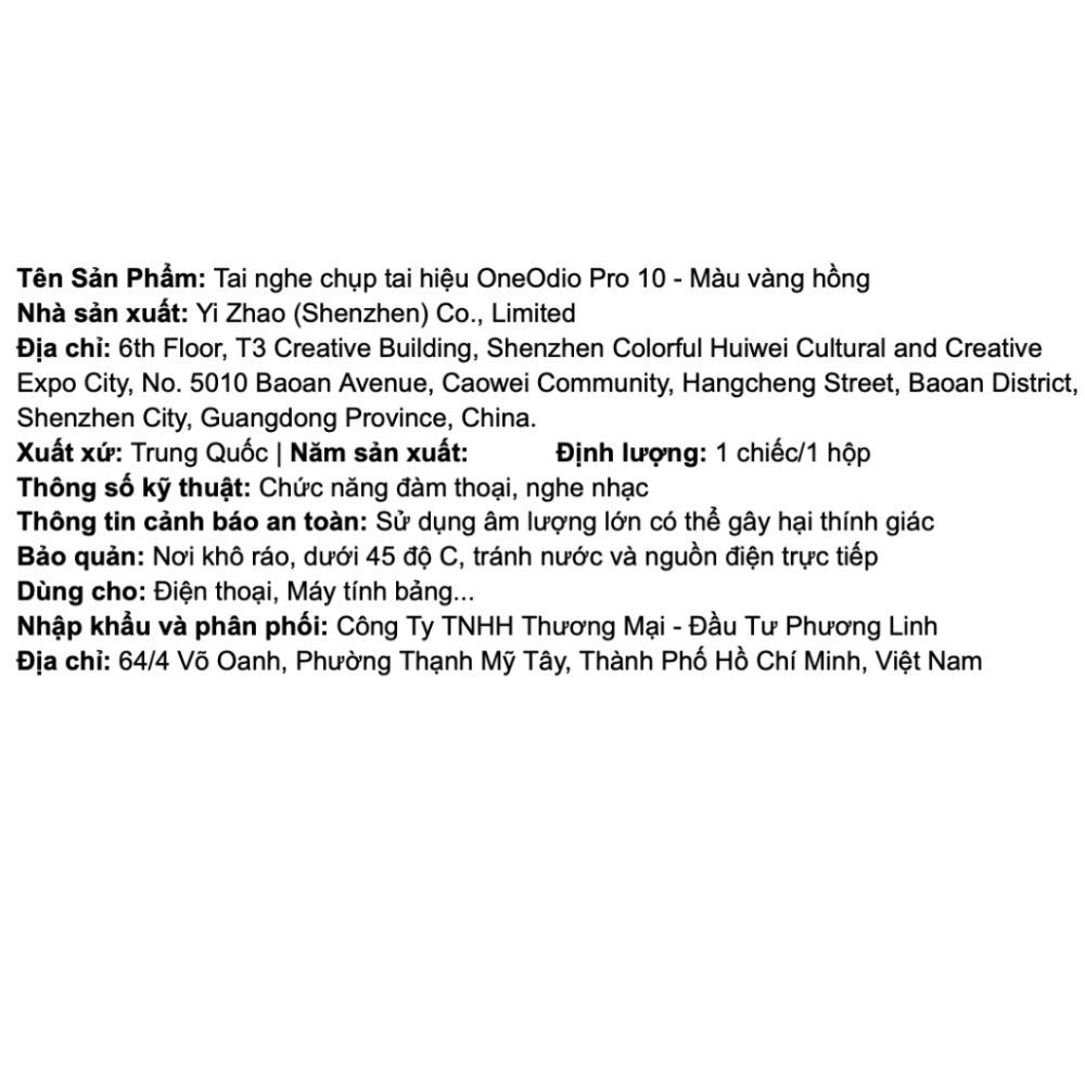 Tai nghe chụp tai OneOdio Pro 10 - Vàng Hồng - 12