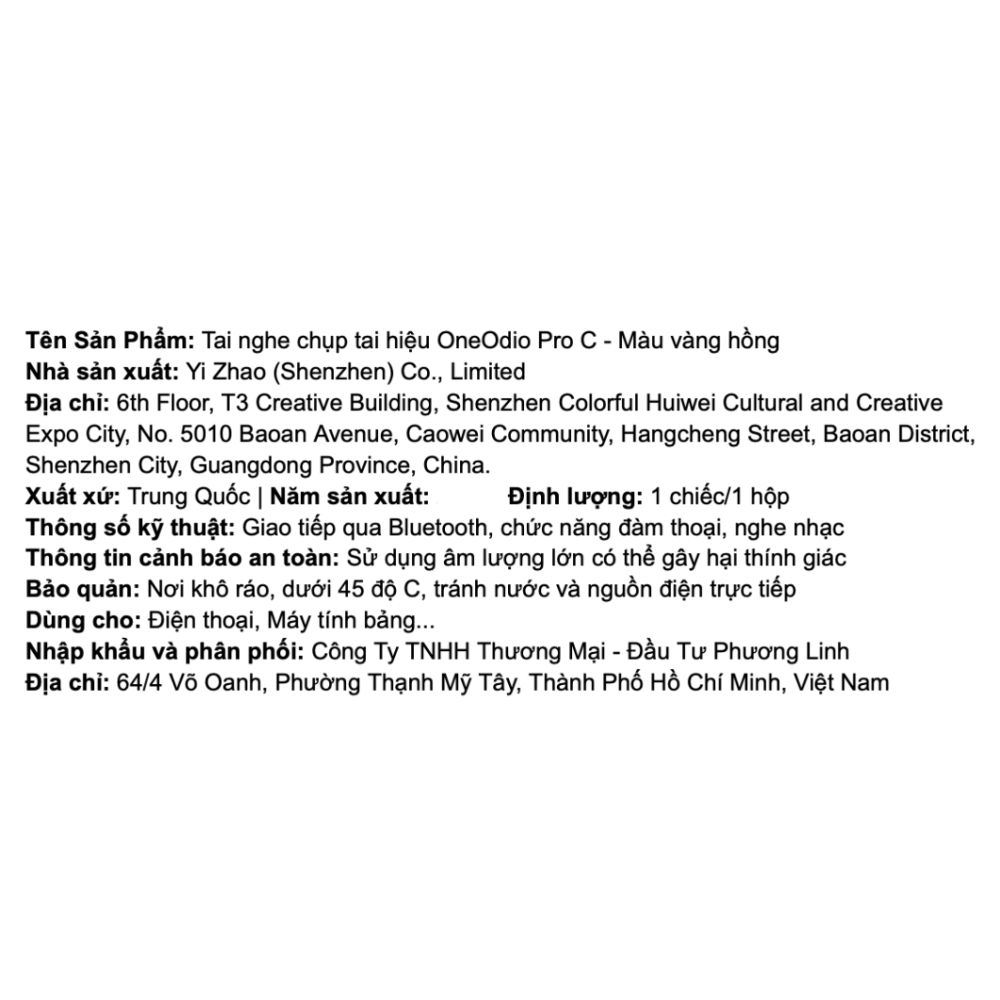 Tai nghe Bluetooth Chụp Tai OneOdio Pro C - Vàng Hồng - 11