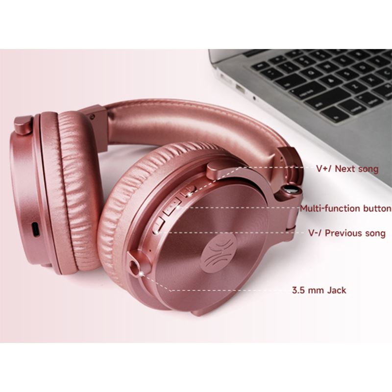 Tai nghe Bluetooth Chụp Tai OneOdio Pro C - Vàng Hồng - 6