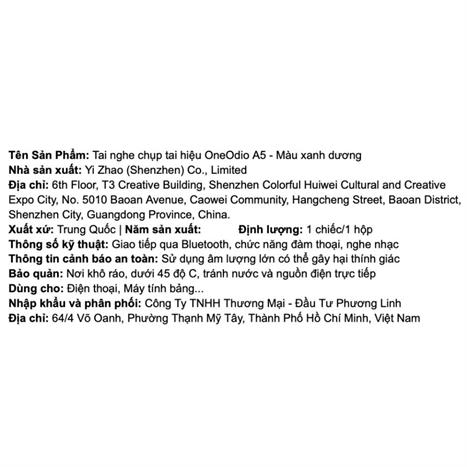 Tai nghe Bluetooth Chụp Tai OneOdio A5 - Xanh Dương Màu Xanh Dương