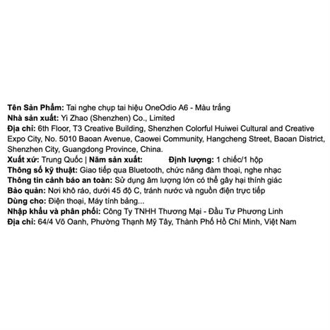 Tai nghe Bluetooth Chụp Tai OneOdio A6 - Trắng Màu Trắng