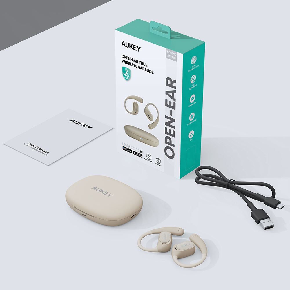 Tai nghe Bluetooth True Wireless Aukey EP-S1 OWS - Trắng Màu Màu be