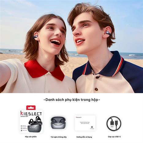 Tai nghe Bluetooth True Wireless Kieslect Earbuds Open AI feature - Đen Màu Đen