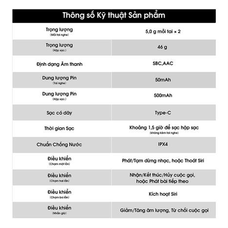 Tai nghe Bluetooth True Wireless Kieslect Earbuds Open AI feature - Đen Màu Đen