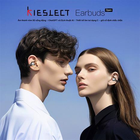 Tai nghe Bluetooth True Wireless Kieslect Earbuds Open AI feature - Đen Màu Đen