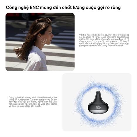 Tai nghe Bluetooth True Wireless Kieslect Earbuds Open AI feature - Đen Màu Đen