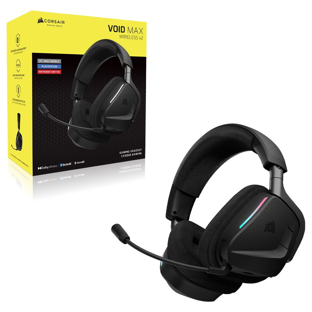 Tai nghe Bluetooth Chụp Tai Corsair VOID MAX V2 Carbon/CA-9011388-WW Màu Đen
