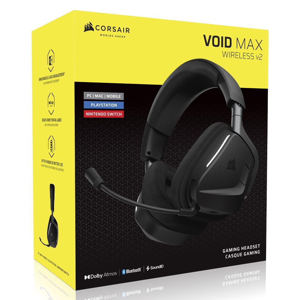Tai nghe Bluetooth Chụp Tai Corsair VOID MAX V2 Carbon/CA-9011388-WW Màu Đen