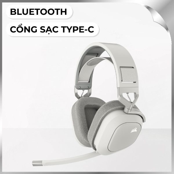 Tai nghe Chụp Tai Corsair HS80 MAX White/CA-9011296-AP