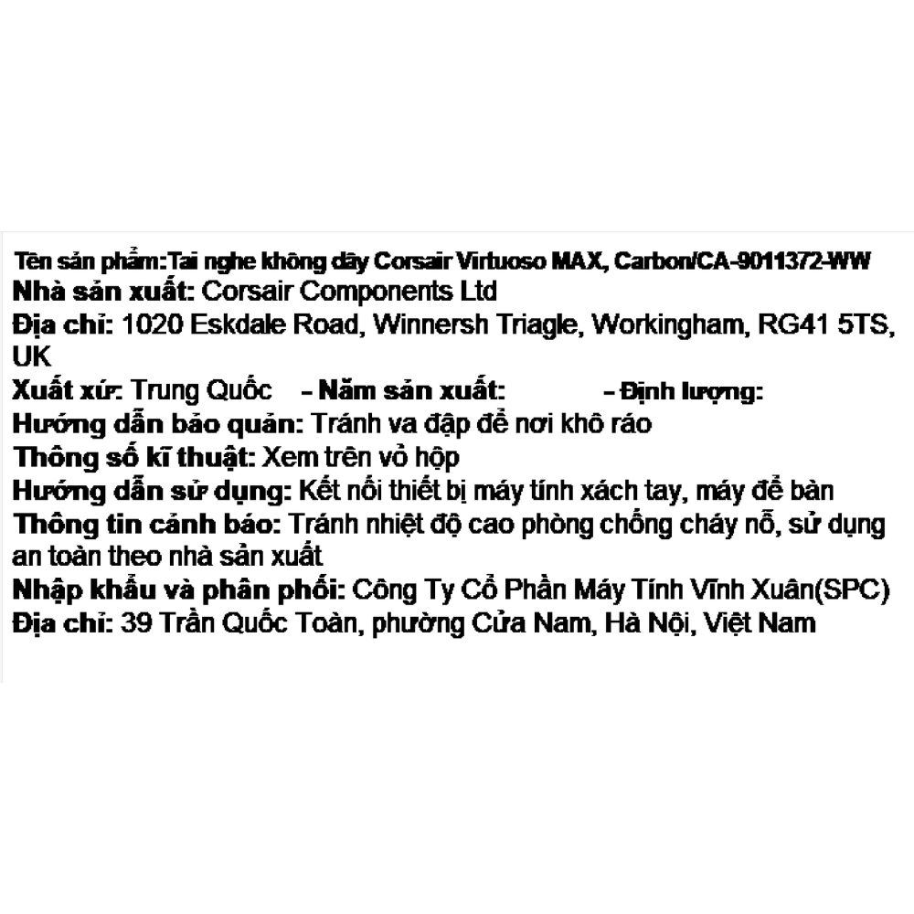 Tai nghe Bluetooth Chụp Tai Corsair Virtuoso MAX Carbon/CA-9011372-WW - 16