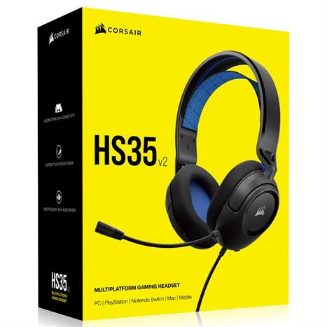 Tai nghe Chụp Tai Gaming Corsair HS35 V2 Blue/CA-9011383-AP Màu Xanh Dương