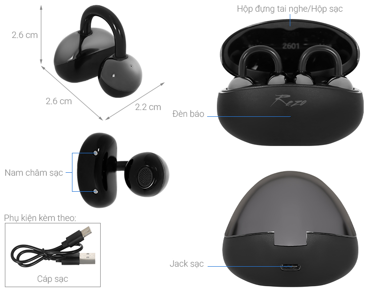 Tai nghe Bluetooth Open-Ear OWS Rezo LiteWave OWS1020
