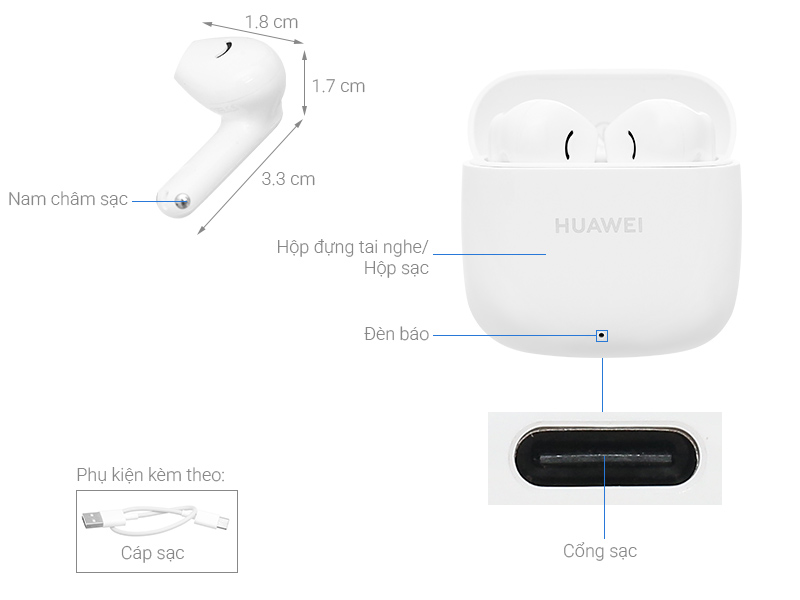 Tai nghe Bluetooth True Wireless Huawei T0016 FreeBuds SE 2 - imei