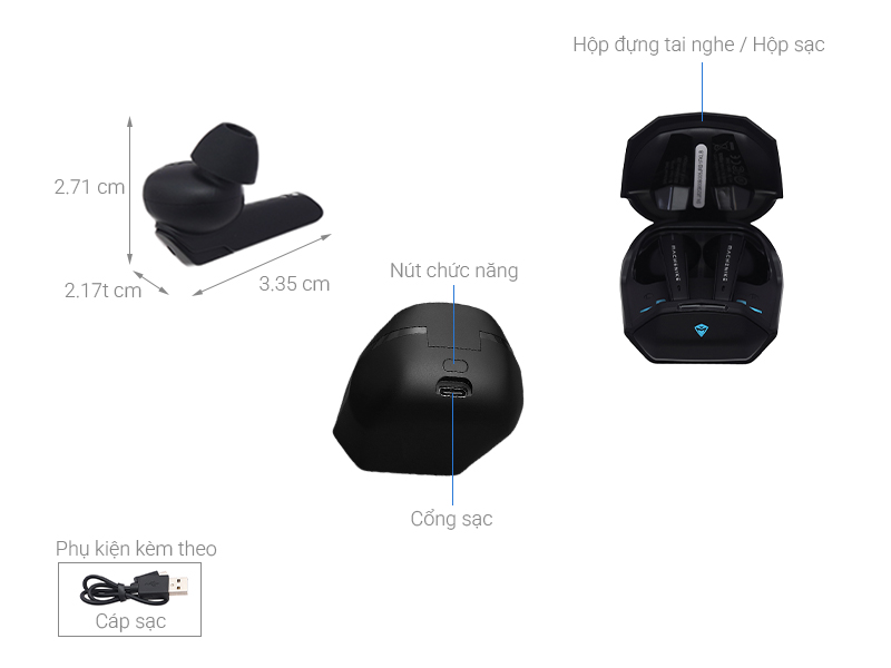 Tai nghe Bluetooth True Wireless Machenike TH60