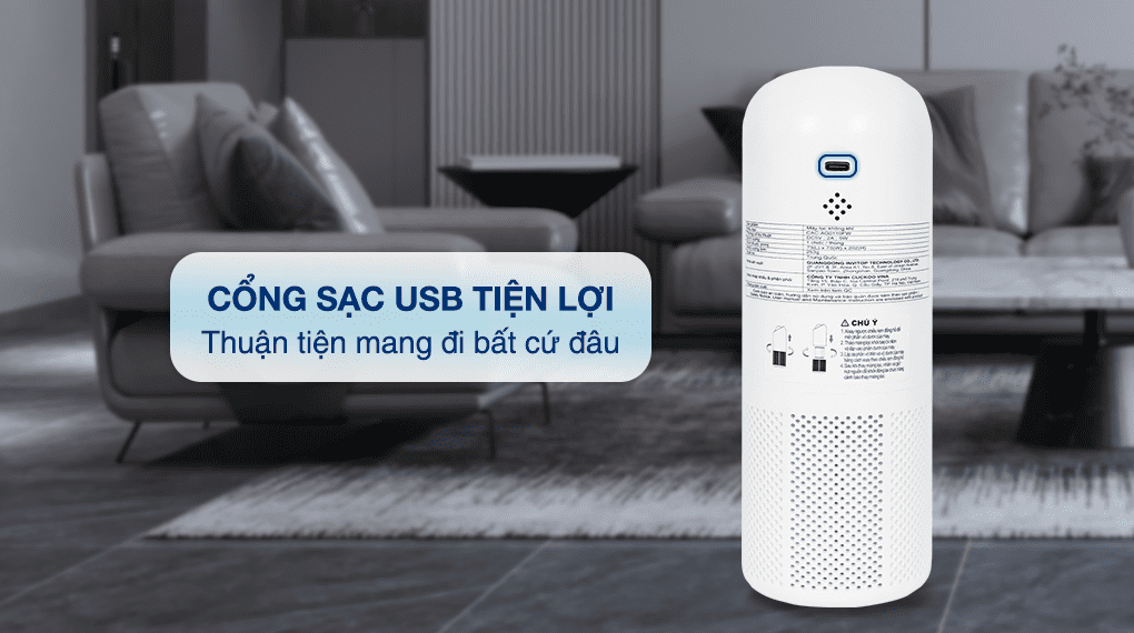 Máy lọc không khí Cuckoo CAC-AG0110FW/WHCKV 5W - Cổng sạc USB Máy lọc không khí Cuckoo CAC-AG0110FW/WHCKV 5W - Cổng sạc USB
