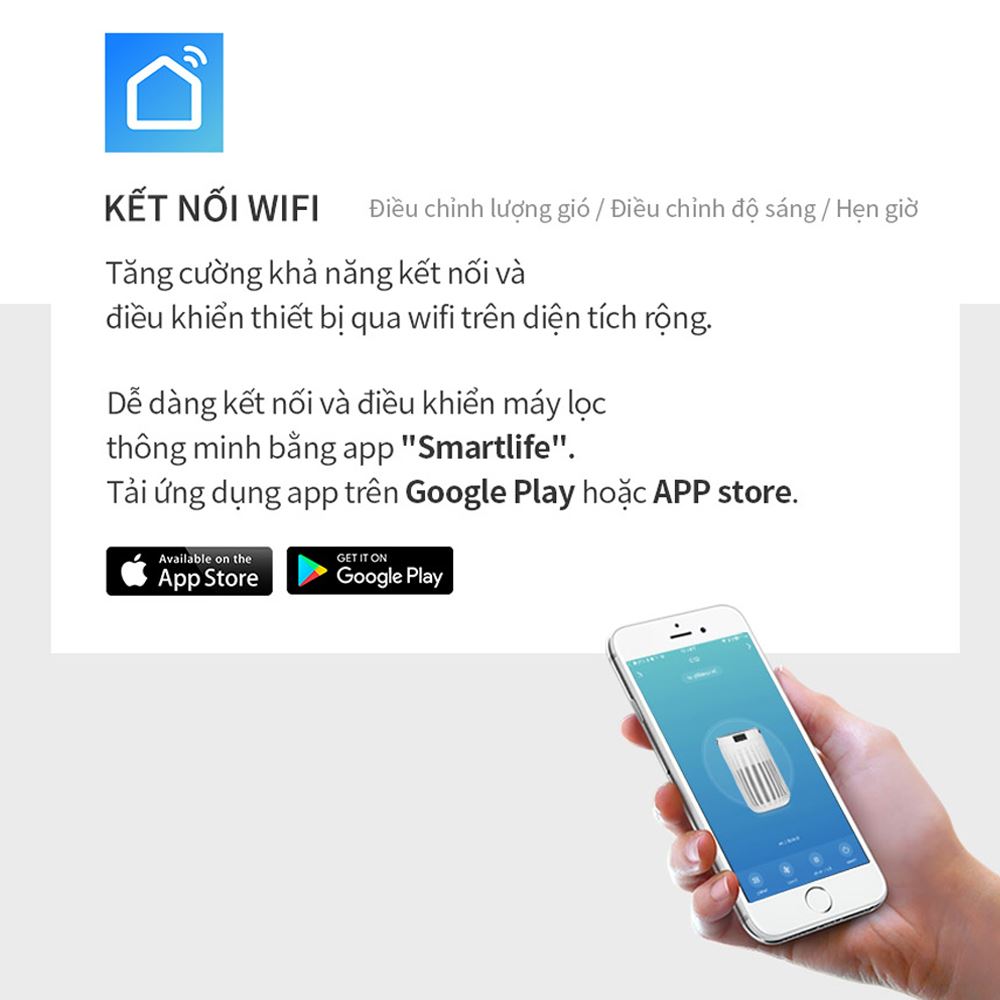 Máy lọc không khí Lock&Lock ENP124WHT 50W Màu Trắng