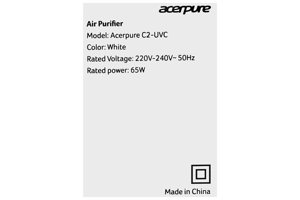 Máy lọc không khí kết hợp quạt Acerpure Cool C2-UVC AC553-50W 65W Màu Trắng