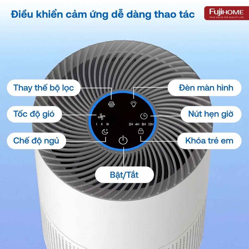 Máy lọc không khí FUJIHOME AP5Compact 25W Màu Trắng
