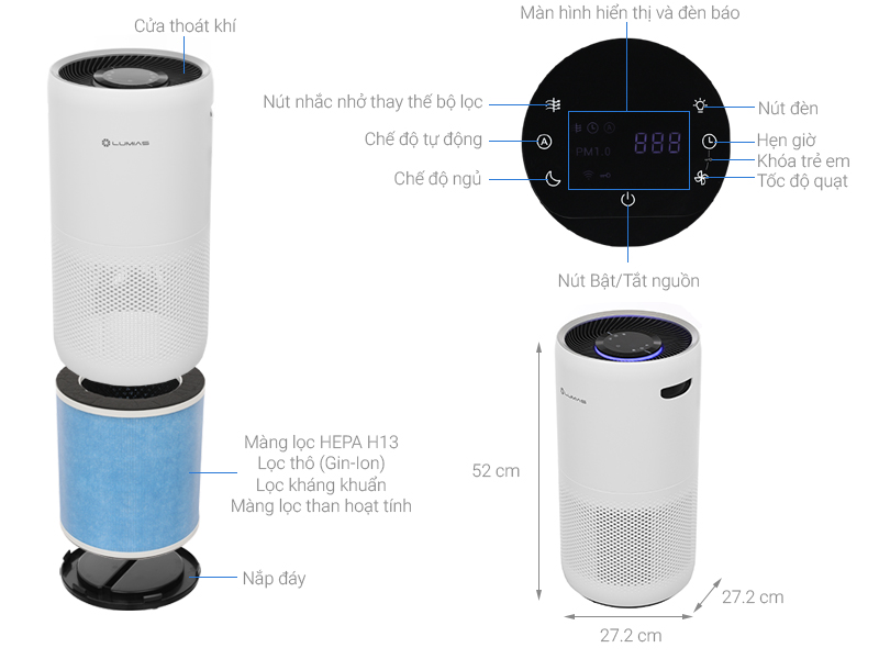Máy lọc không khí Lumias Bulma Max 30W