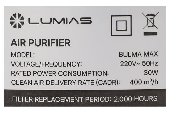 Máy lọc không khí Lumias Bulma Max 30W Màu Trắng
