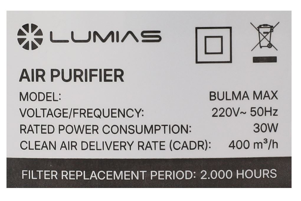 Máy lọc không khí Lumias Bulma Max 30W Màu Trắng