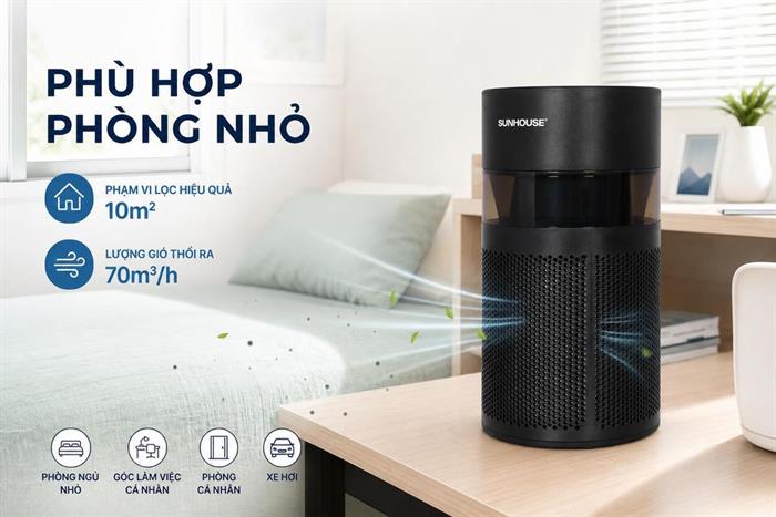 Máy lọc không khí Sunhouse SHD-AP9711 10W Màu Đen