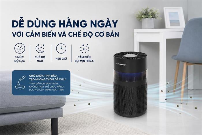 Máy lọc không khí Sunhouse SHD-AP9711 10W Màu Đen