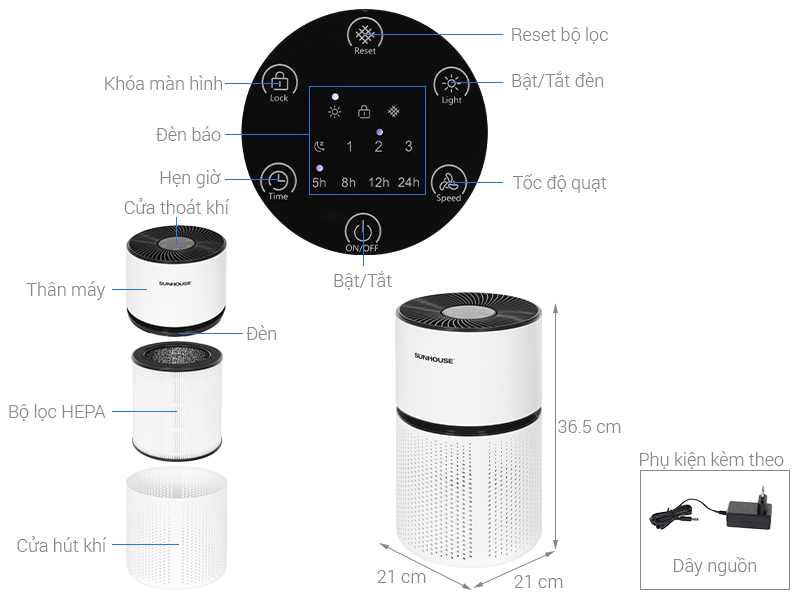 Máy lọc không khí Sunhouse SHD-AP9712 32W
