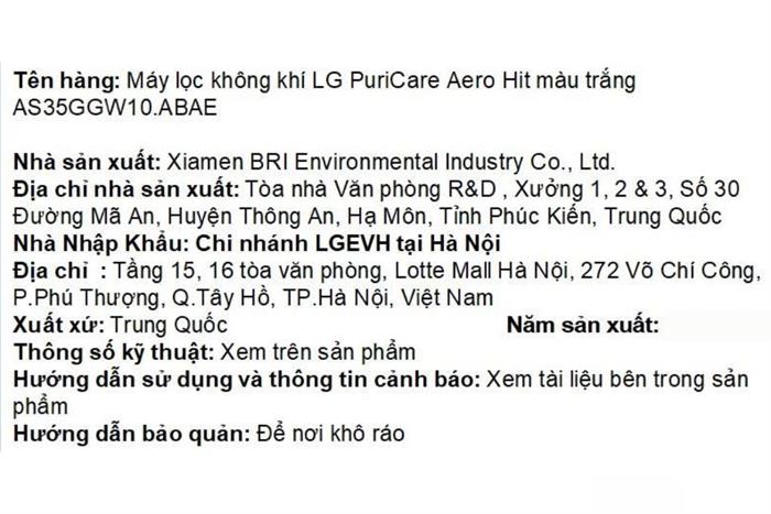 Máy lọc không khí LG PuriCare Aero Hit AS35GGW10.ABAE 35W Màu Trắng