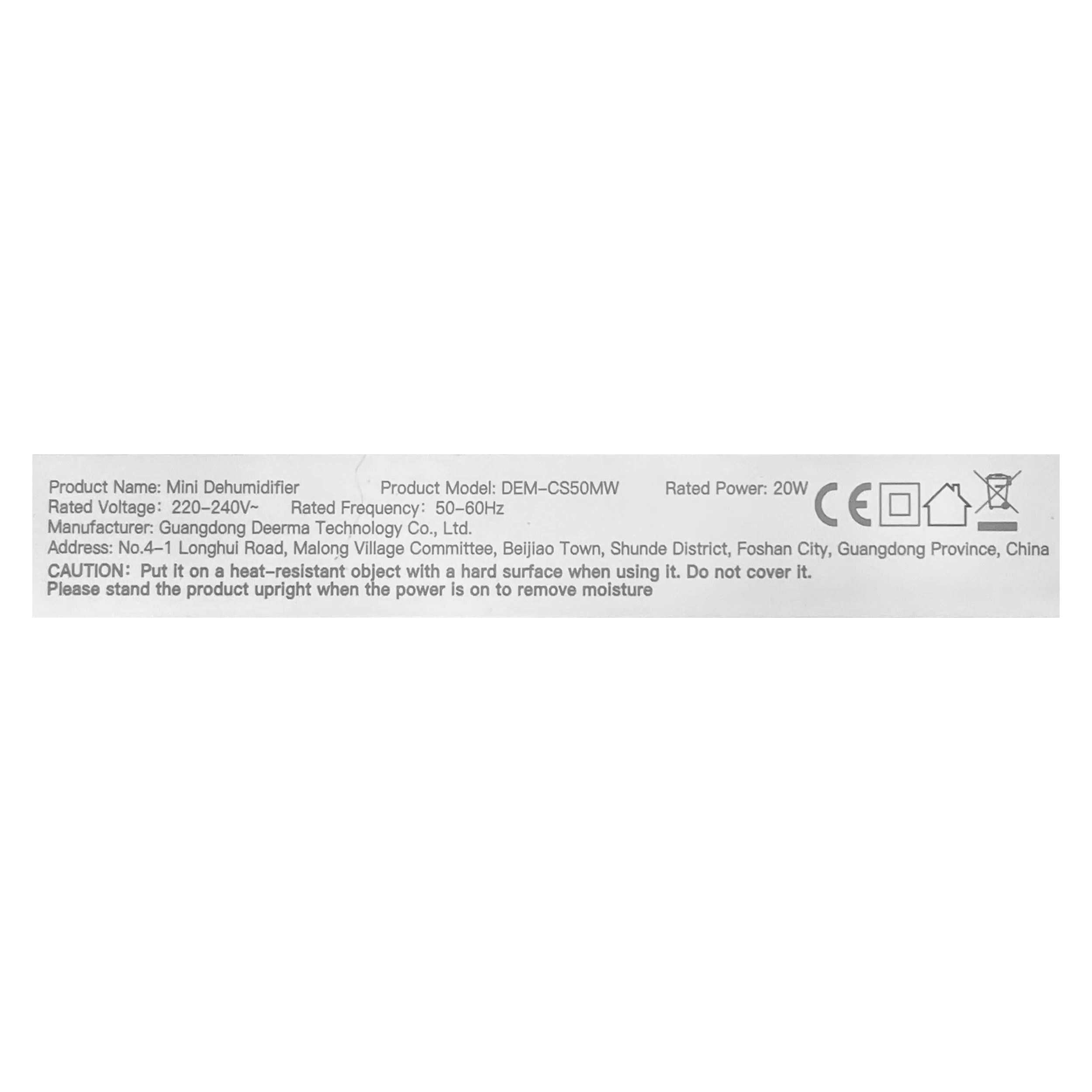 Máy hút ẩm mini Deerma CS50M Màu Trắng