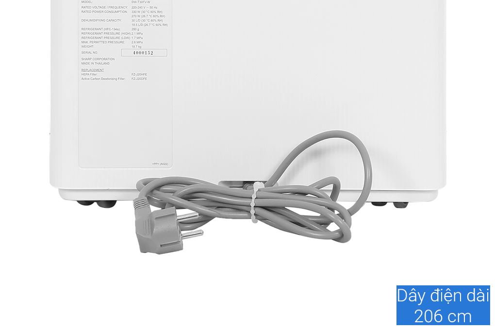 Máy hút ẩm kết hợp lọc không khí Sharp DW-T30FV-W - 25