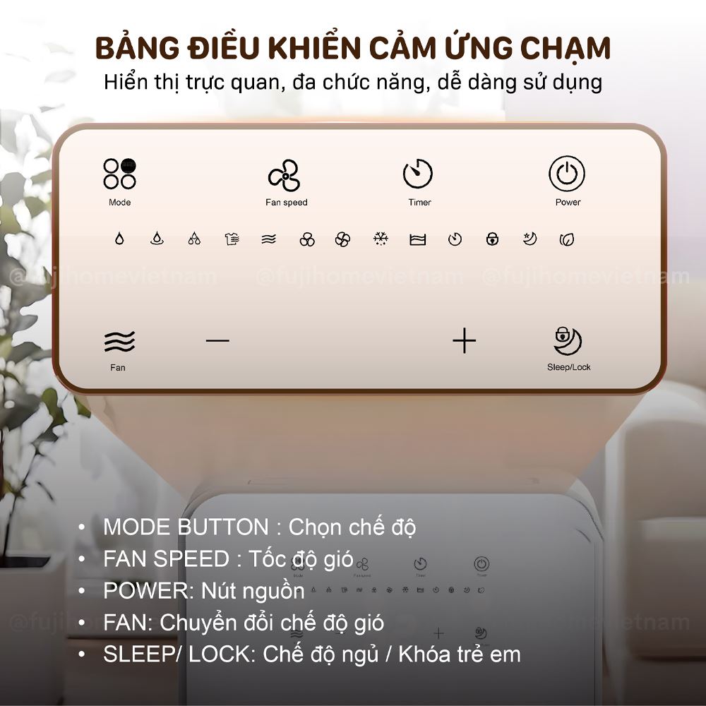 Máy hút ẩm FUJIHOME DH10 - Bảng điều khiển Máy hút ẩm FUJIHOME DH10 - Bảng điều khiển