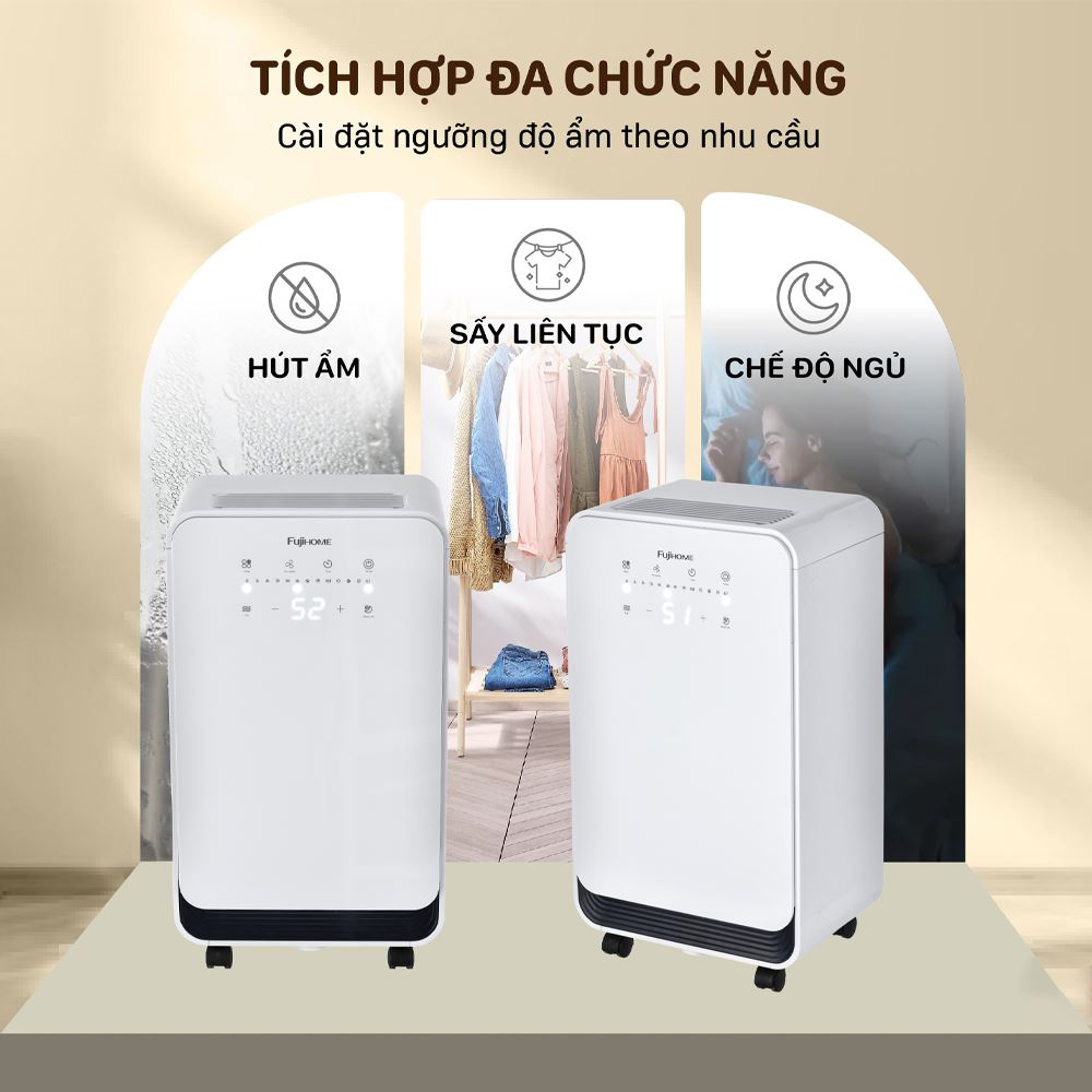 Máy hút ẩm FUJIHOME DH10 Màu Trắng
