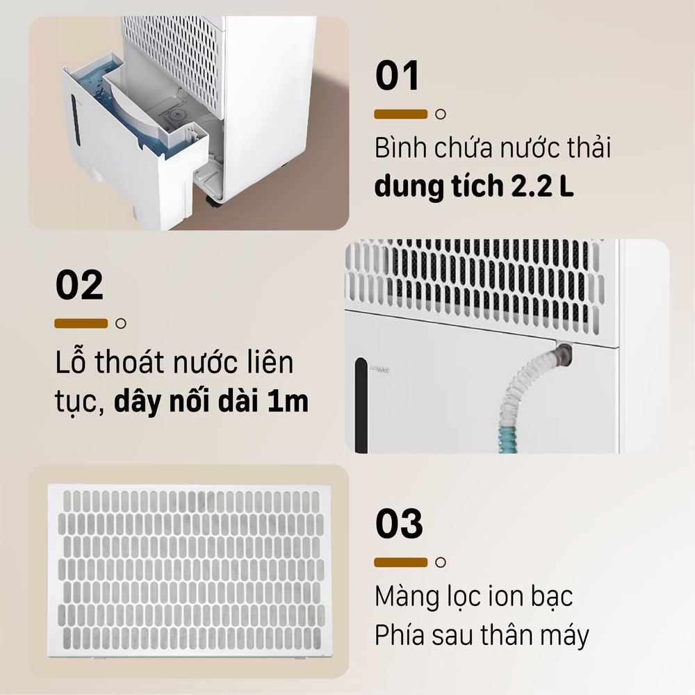 Máy hút ẩm FUJIHOME DH10 Màu Trắng