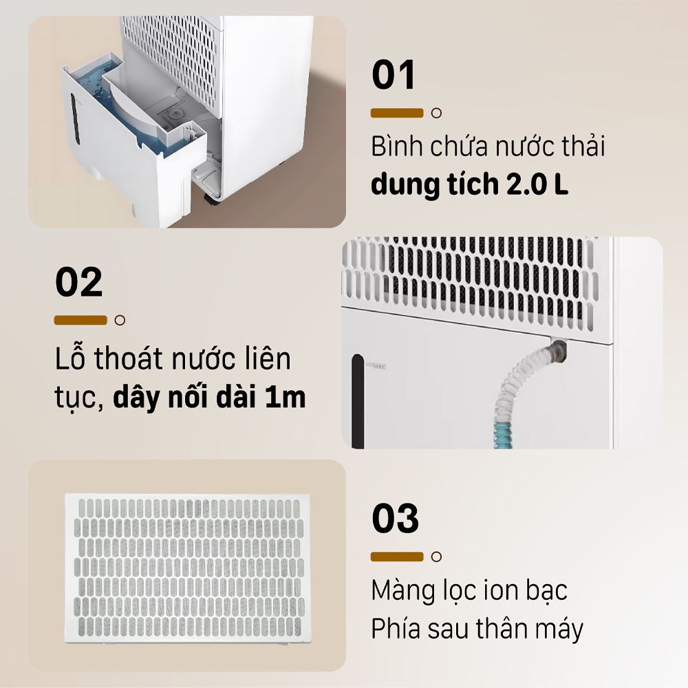 Máy hút ẩm FUJIHOME DH12NW Màu Trắng