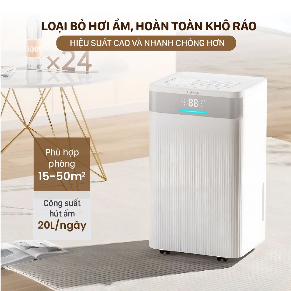 Máy hút ẩm FUJIHOME DH20NW Màu Trắng