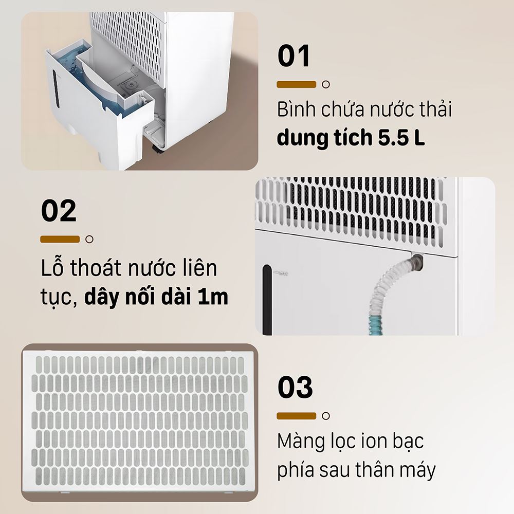 Máy hút ẩm FUJIHOME DH30NW Màu Trắng