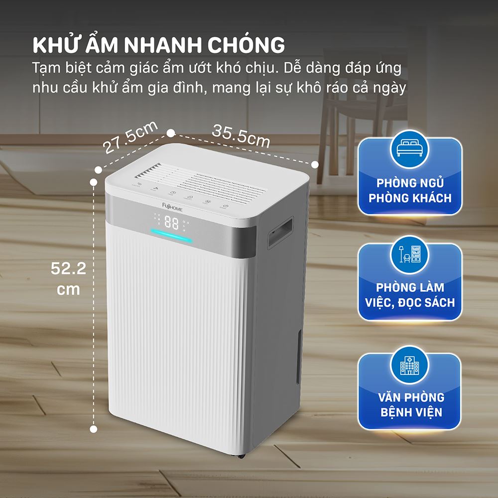 Máy hút ẩm FUJIHOME DH30NW Màu Trắng